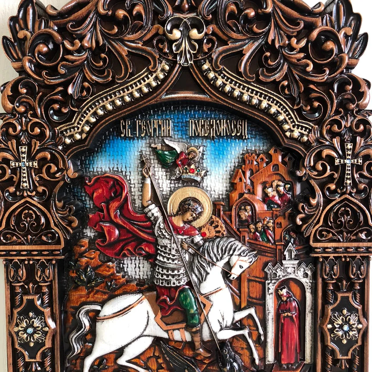 Икона Святой Георгий Победоносец (550х400)